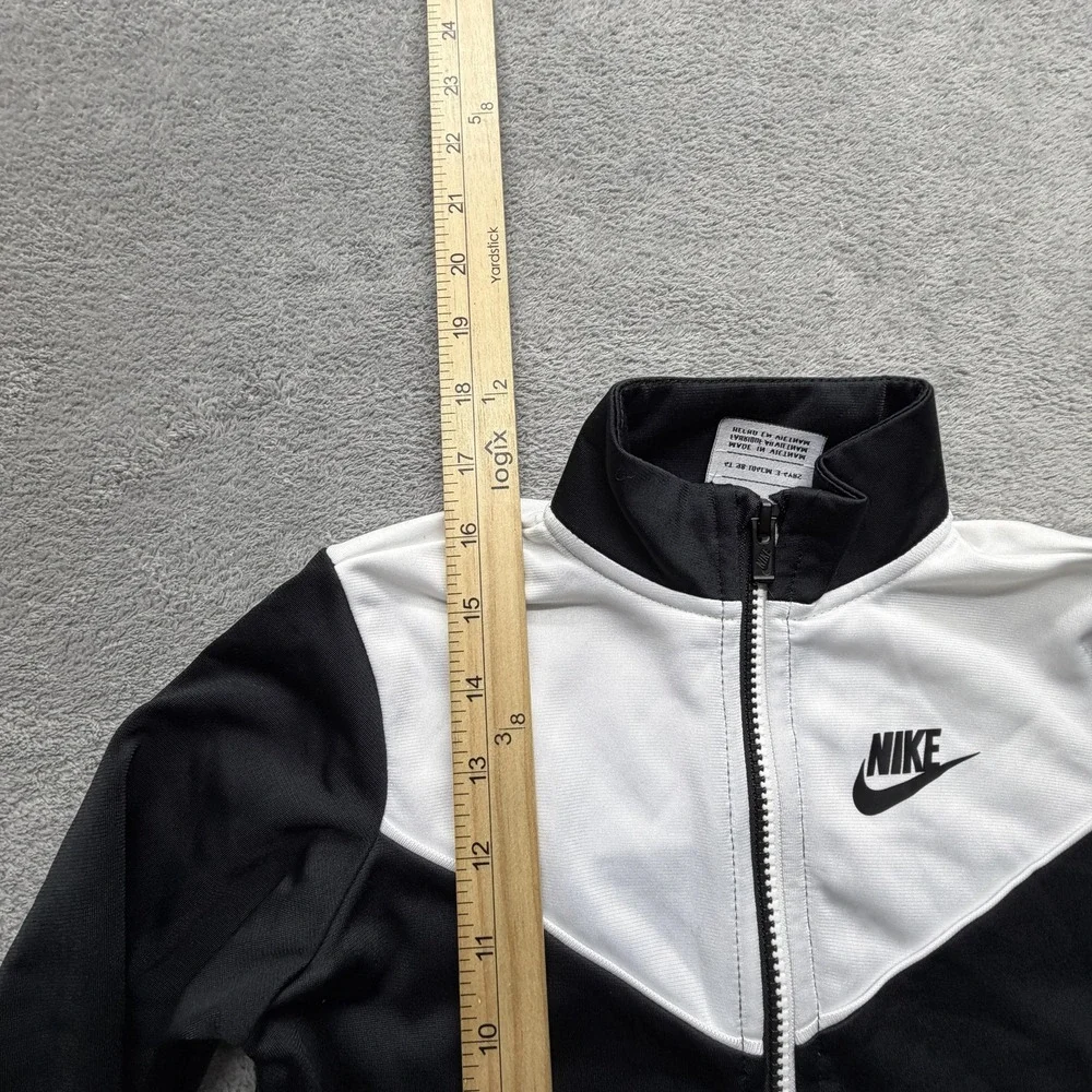 Nike Jacket Youth‎ 4T Black White Colorblock Track Full Zip Swoosh Logo Athletic